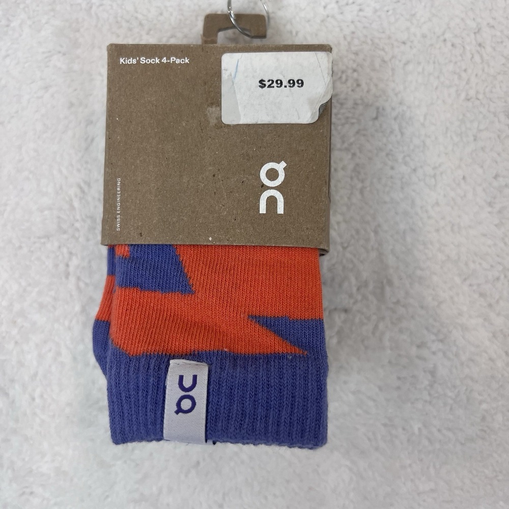 On Cloud Kids' 4 Pack Crew Socks S Active Athletic‎ Running NEW OC Multicolor